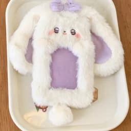 Cute Cartoon Rabbit/Dog/Cat Plush Photocard Case Photo Card Holder Portable INS Card Case Students Idol Photos Protective Cover