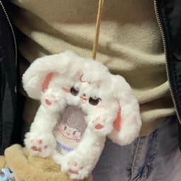 Cute Cartoon Rabbit/Dog/Cat Plush Photocard Case Photo Card Holder Portable INS Card Case Students Idol Photos Protective Cover