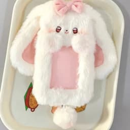 Cute Cartoon Rabbit/Dog/Cat Plush Photocard Case Photo Card Holder Portable INS Card Case Students Idol Photos Protective Cover