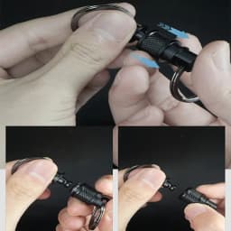 Double Headed Quick Release Keychain Aluminum Alloy Retractable Detachable Keychain Compact 360° Rotation Clip Pull Apart Buckle