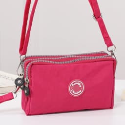 Fashion ladies crossbody bag large capacity single shoulder bag with three zippers phone and loose change storage bag