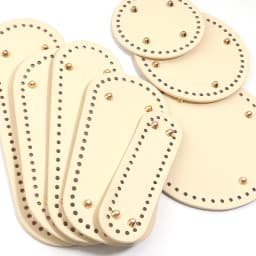 Handmade Oval Bottom for Knitted Bag PU Leather Pad Handcraft Bag Base With Holes DIY Crochet Bag Bottom Accessories