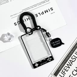 Creative Transparent Kpop Card Holder Korean Fashion Display Student Card Protector for Kids Idol Photocard Holder with String