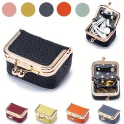 2026 New Women's Solid Color Imitation PU Leather Jewelry Box Ring Necklace Earring Storage Mini Coin Wallet