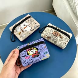 Cute BT21 Daily Carry Oxford Fabric Small Coin Purse Multi-use Storage Pouch For Keys Cards Coins