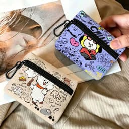 Cute BT21 Daily Carry Oxford Fabric Small Coin Purse Multi-use Storage Pouch For Keys Cards Coins
