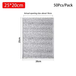 50Pcs/Pack Ice Cold Warm Aluminum Foil Bag Delivery Carrier Drink Storage Insulation Bag Food Thermal Packing Cooler Bag