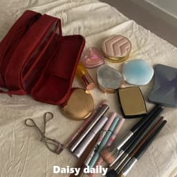 Double Layer Cosmetic Bag Nylon Travel Makeup Organizer Large Capacity Toiletry Bag Multifunction Pencil Case Brush Holder