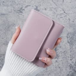 Fashion Ultra Thin Triple Fold Women's Short Wallet, Smooth Surface Multi-Card Holder Mini Coin Purse Ideal Daily Gift for Women