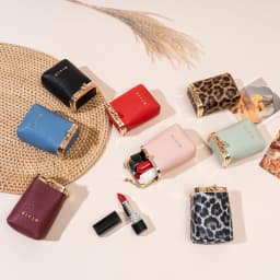Leopard Print Lipstick Storage Bag Mini Portable Microfiber Leather Women's Makeup Bag Simple Jewelry Earphone Coin Purse with M
