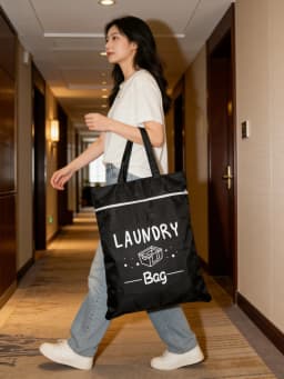 Large capacity 48*58cm travel laundry bag, portable and stain-resistant, with adjustable handle zipper, washable ...