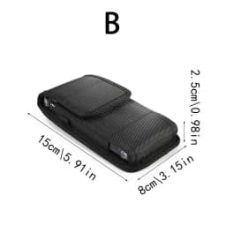 Universal Mobile Phone Nylon Pouch Cell Phone Belt Clip Carrying Holster Case Waist Packs Black Outdoor Sports Climbing Belt Bag