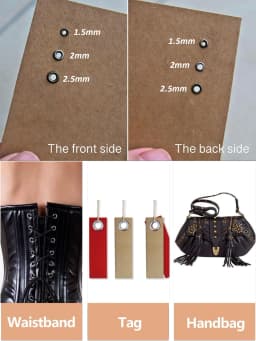 120PCS Copper Color Mix Tiny 1.5/2/2.5mm Grommets Eyelets for Shoes Clothes Leather Canvas BJD Eyelets with 3PCS Fixing Tools
