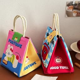 Cute Bento Bag For Office Workers Large Capacity Tote Bag Cartoon Insulated Fresh-Keeping Bag Student Lunch Box Bag