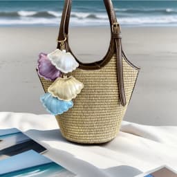 Y2K Stylish PU Leather Beach Style Keychain, Cute Sea Animal Bag Charm, Leather Lobster/Crab/Seashell Purse Accessory