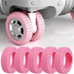 24/4pcs Colorful Travel Luggage Wheels Cover Thicken Silicone Luggage Wheel Protector Reduce Noise Roller Protective Sleeves