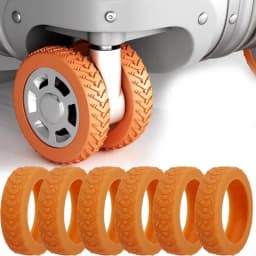 24/4pcs Colorful Travel Luggage Wheels Cover Thicken Silicone Luggage Wheel Protector Reduce Noise Roller Protective Sleeves