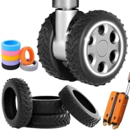 24/4pcs Colorful Travel Luggage Wheels Cover Thicken Silicone Luggage Wheel Protector Reduce Noise Roller Protective Sleeves