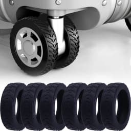 24/4pcs Colorful Travel Luggage Wheels Cover Thicken Silicone Luggage Wheel Protector Reduce Noise Roller Protective Sleeves