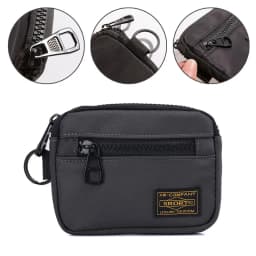 Small Casual Men's Coin Purse Canvas Zipper Short Wallet Retro Key Holder Money Bag Trend Youth Mini Handbag
