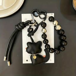 New Imitation Pearl Cat Mobile Phone Chain Gift Hanging Ornament Pendant Handbag Pendant Keychain Women Girls
