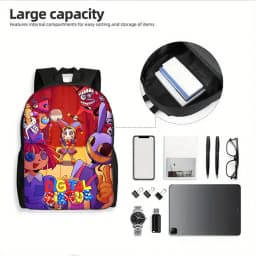 Cartoon A-AmazingS DigitalS Circus Child School Backpack with Lunch Bags ,Pencil Bags ,School Bags for Boys Girls Best Gift