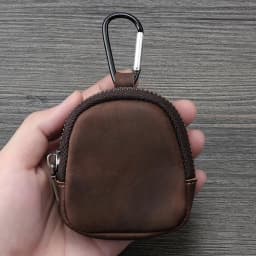 Retro Genuine Leather Coin Purse Mini with Zipper Small Zipper Pouch Key Bag Pendant For Coins Earphones Accessories