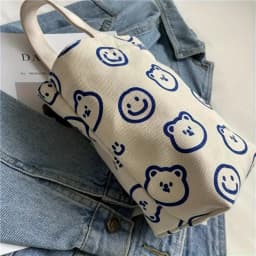 This Cute Floral-Cherry Pattern Tote Bag Is Perfect for Everyday Use and Can Hold a Water Bottle.