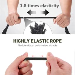 3PC 60-120cm 8mm Packing Ropes Outdoor Elastic Bungee Cords with Red Hooks Stretch for Bikes Car Luggage Roof Rack Camping Strap