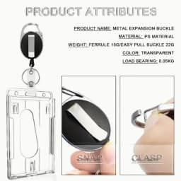 Transparent Cards Slots ID Tag Badge Holder with Badge Reel Cards Storage Organizer Employee Pass Work Card Case Sleeve