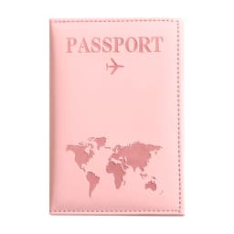 PU Leather Passport Cover for Men & Women Organizer - Protective Card Holder ID Document Covers World Map Travel Passport Case