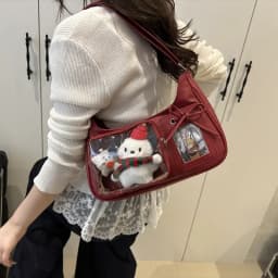 Y2k Harajuku Shoulder Bag Women Korean Transparent Ita Bag School Crossbody Bag Female Japanese Designer Preppy Handbag Purse