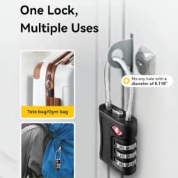 1-4Pack TSA Customs Code Lock for Travel Luggage Password Changeable Black Lock Contrast Design Padlock 3 Digit Combination Lock