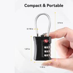 1-4Pack TSA Customs Code Lock for Travel Luggage Password Changeable Black Lock Contrast Design Padlock 3 Digit Combination Lock