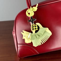 Trendy PU Leather Schnauzer Bag Charm with Tassel Fringe & Plaid Beads –Unique Car/Bag Accessory/Cute Ornament for Dog Lovers