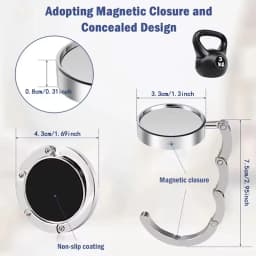 Outdoor Portable Folding Bag Hanger Handbag Hook Holder Table Hook Crystal Alloy Purse Bag Holder Circle Shape Bag Accessories