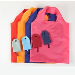 Shopping Bag for Women Men Solid Color Eco-friendly Folding Reusable Portable Shoulder Handbag Polyester for Travel Grocery