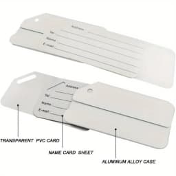 5Pcs Aluminum Luggage Tags Durable Travel Baggage Identifier with Secure Holder By Ovener