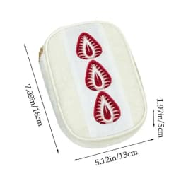 Portable Fuzzy Pen Bag Strawberry Sandwich Multi-functional Makeup Bag Cute Embroidered Pencil Case School Office