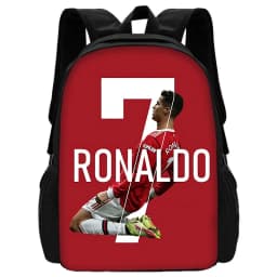 Child School Football R-RonaldoS CR7 Backpack with Lunch Bags ,Pencil Bags ,School Bags for Boys Girls Best Gift