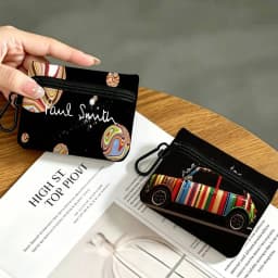 S-Smiths fashion P-Pauls Compact Oxford Cloth Zipper Pouch Detachable Carabiner Mini Coin & Key Wallet