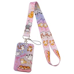 Black Cat Card Holder Lanyard Cartoon Animals Neck Strap Credit Card Case ID Badge Holders Credentials Protection Card Cover
