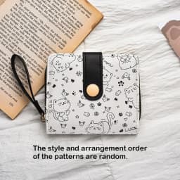 1pc Cute Cat Girls Wallet Short Student ID Bank Card Holder Money Bag Zipper Wallets for Women Key Storage Purse Coin Purse