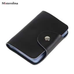 Fashion PU Leather Function 12/24 Bits Card Case Business Card Holder Men Women Credit Passport Card Bag ID Passport Card Wallet