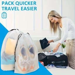 3/10PCS Portable Shoe Storage Drawstring Eco Storage Bag for Travel Makeup Bag Waterproof Transparent Plastic Storage Bag
