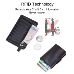 Carbon Fiber Rfid Blocking Men ID Credit Card Holders Wallet Leather Metal Business Bank CreditCard Cardholder Case Carteras