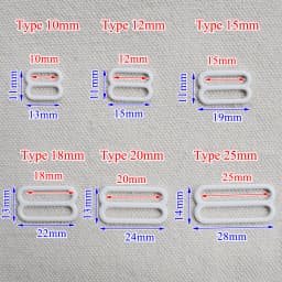 20pcs 10mm-25mm Metal Bra Strap Adjustment Buckles Underwear Sliders Rings Clips For Lingerie Adjustment DIY Accessories