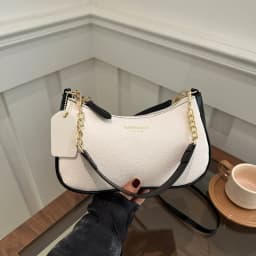 Crossbody Bag for Women Adjustable Strap Crescent Shoulder Bag PU Leather Zipper Closure Casual Handbag for Work Travel