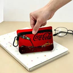 C-Coca C-Cola Oxford Fabric Mini Coin Wallet Smooth Zipper Hanging Design Multi-use Small Storage Bag For Travel