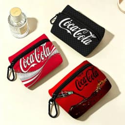 C-Coca C-Cola Oxford Fabric Mini Coin Wallet Smooth Zipper Hanging Design Multi-use Small Storage Bag For Travel